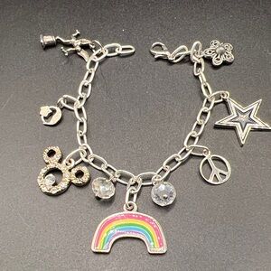Vintage Silver tone charm bracelet